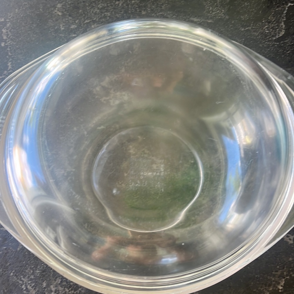 Vintage PYREX clear glass 2 qt bowl with matching lid 024 - Picture 2 of 6